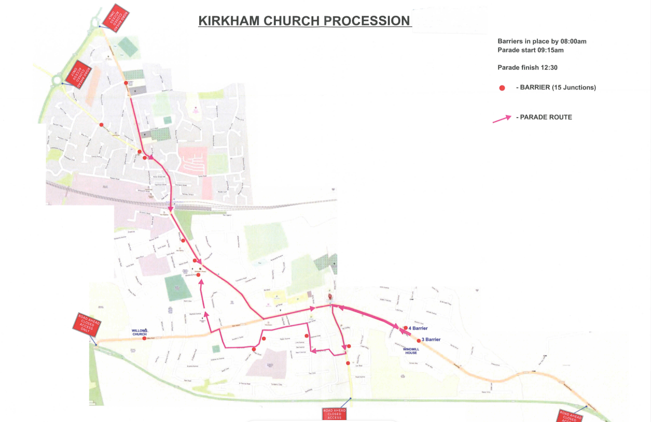 kirkham and wesham club day route