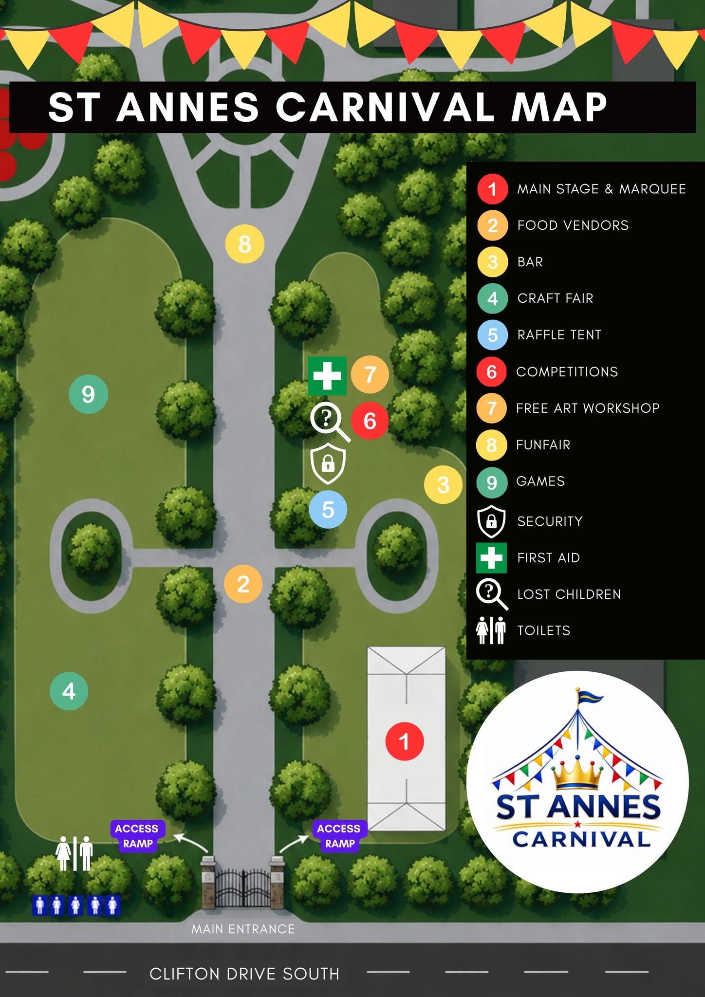 st annes carnival map