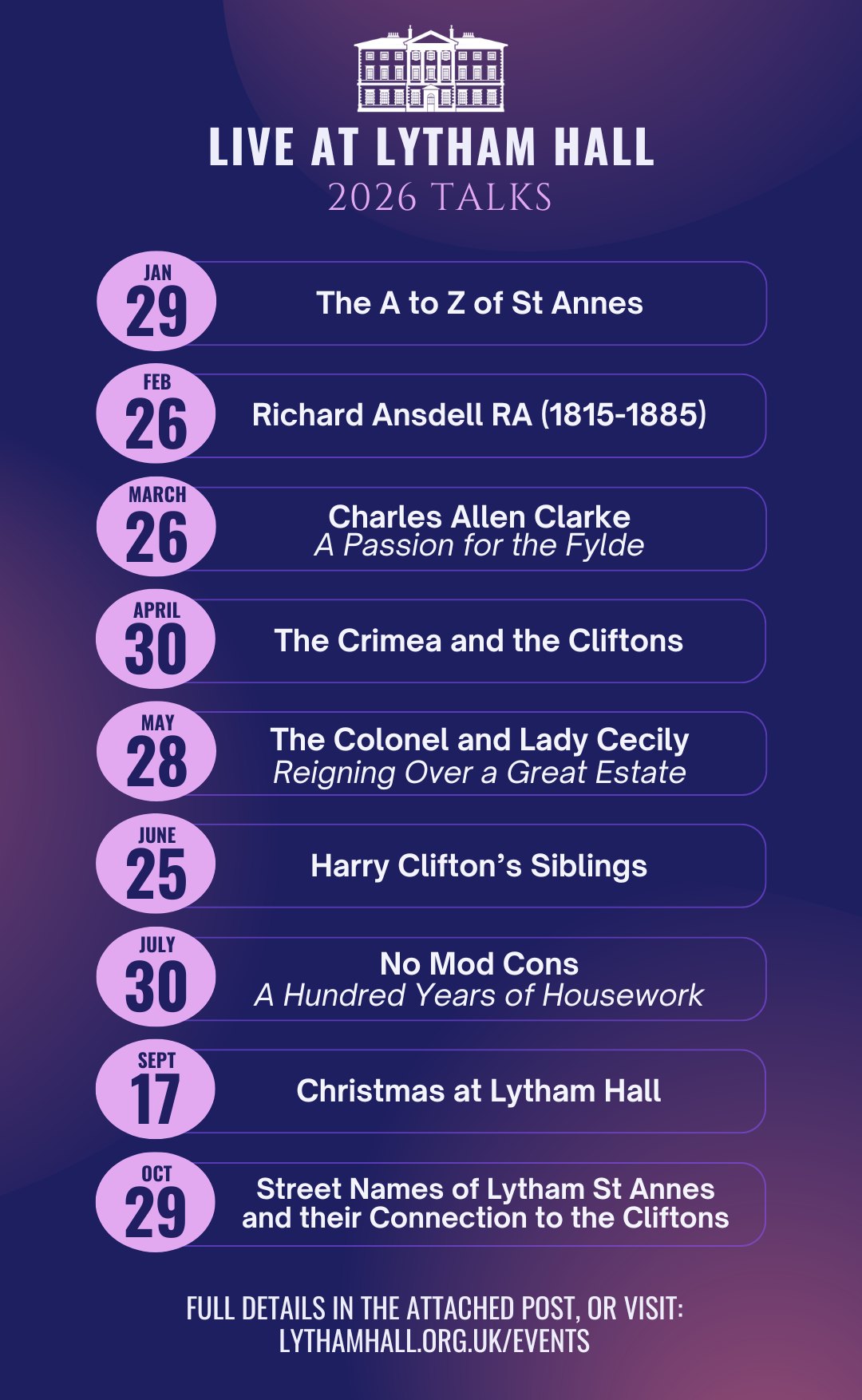 lytham hall talks 2026