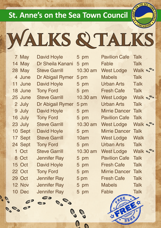 walks and talks in st annes 2026