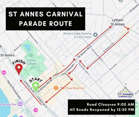 carnival route st annes 2026